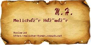 Melichár Hümér névjegykártya